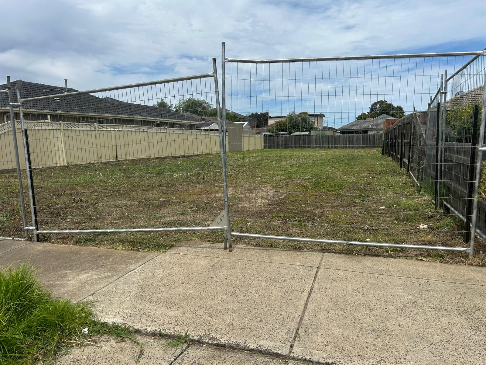 Vacant block prepared for community project work