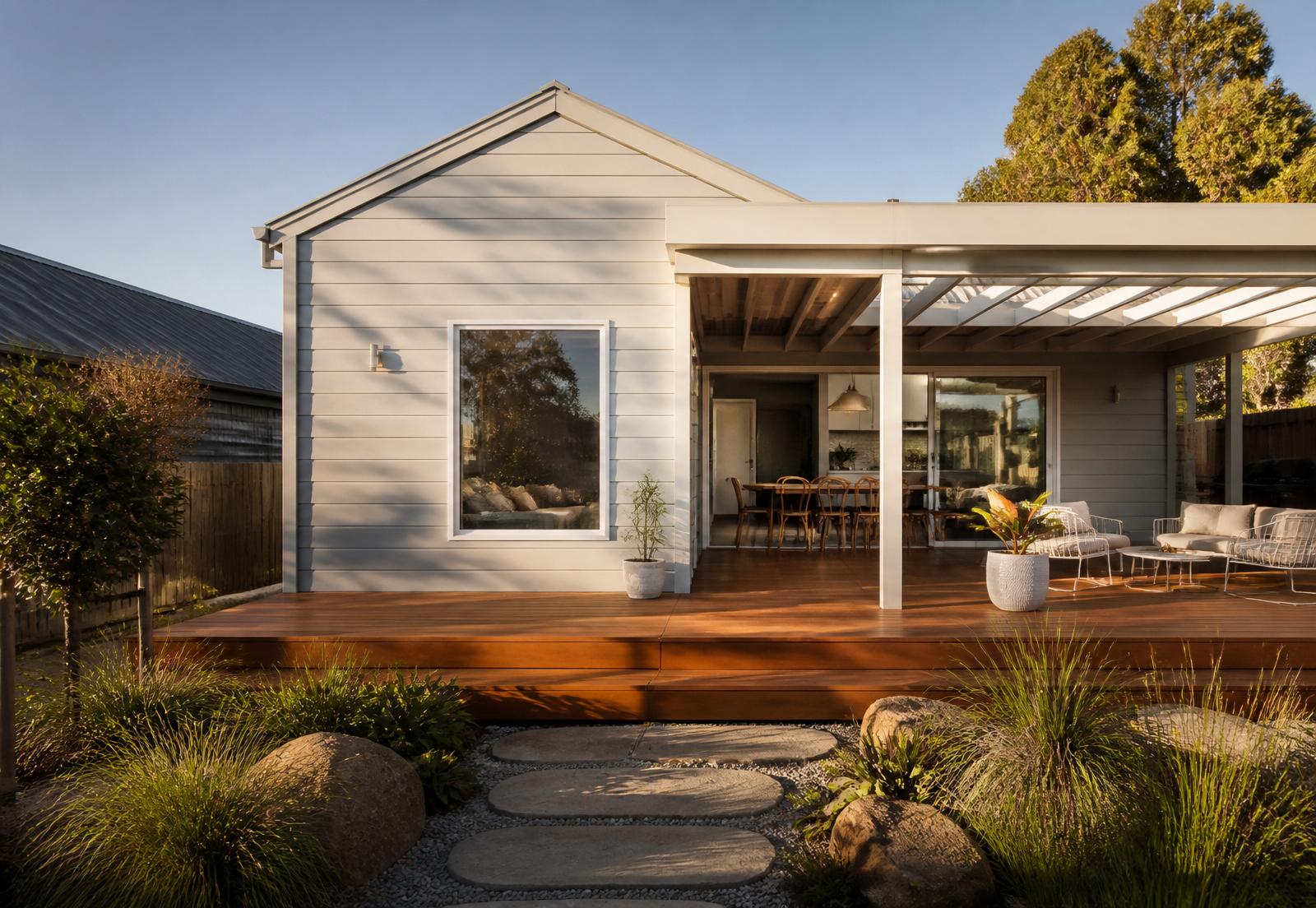 Timber deck and outdoor area at a Melbourne home